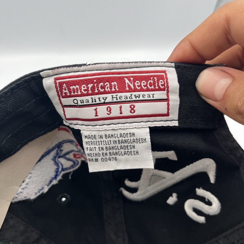 Vintage American Needle World Series Hat A's vs Dodgers Snapback MLB Cap 90s - Picture 9 of 13